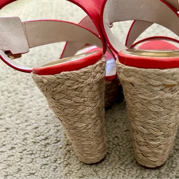 Gorgeous Giovanna Madarin Burnt Orange Michael Kors Sandals Wedges 7.5 - Picture 5 of 7